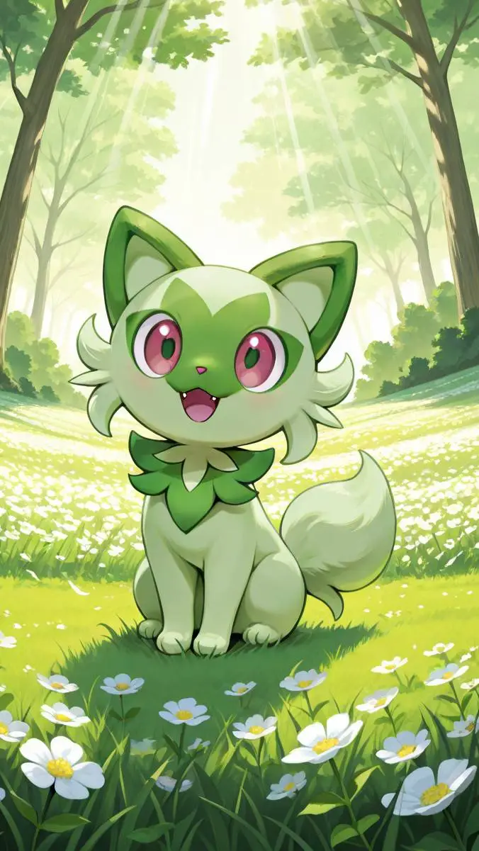 ai character: sprigatito  background