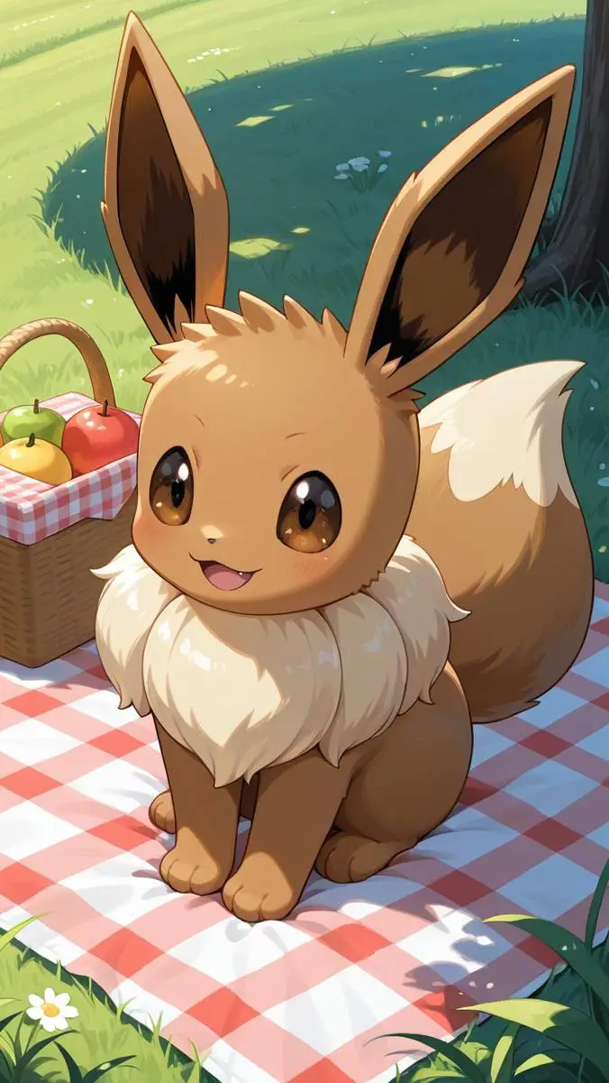 ai character: Eevee  background