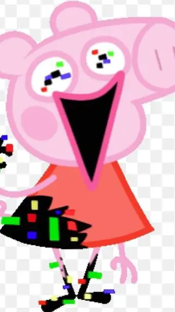 ai character: Peppa Glitch  background