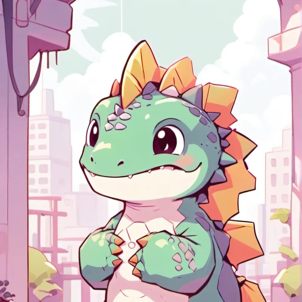 chat with ai character: little Godzilla