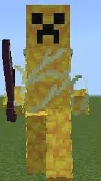 ai character: Creeper dorado  background