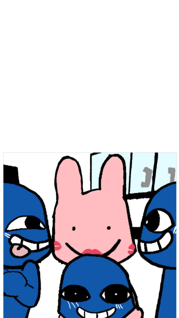 ai character: Three hider kiss u background