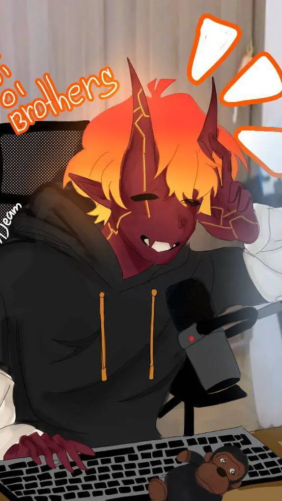 ai character: magma background