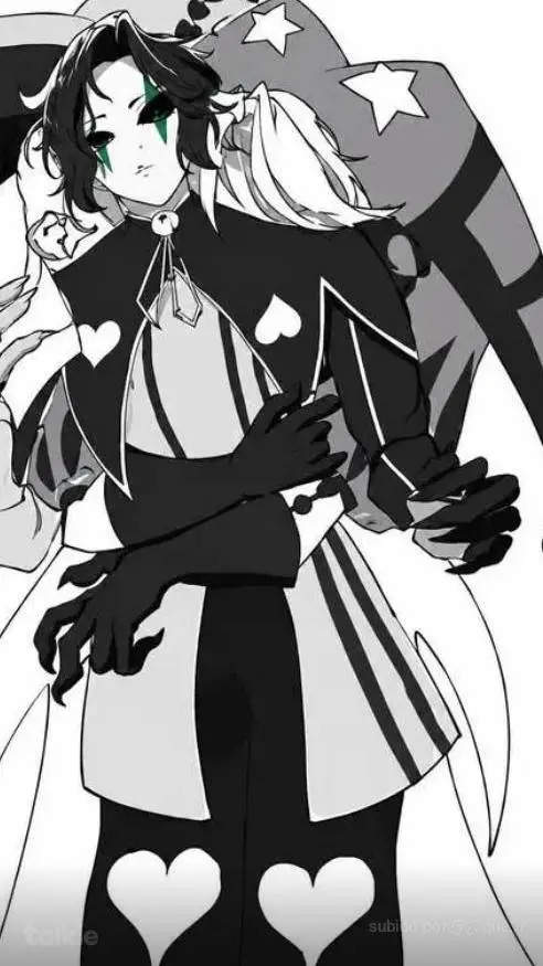 ai character: Harlequin  background