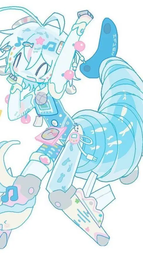 ai character: Aqua🦐🌊🩵🪼 background