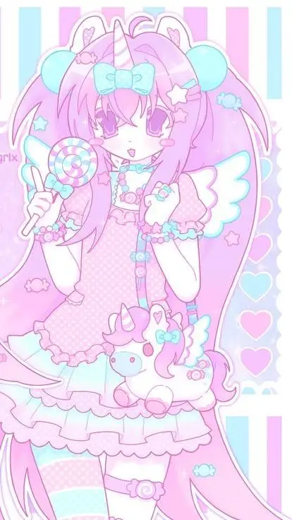 ai character: Sherbert🩵🩷💜 background