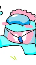 ai character: Cyan background