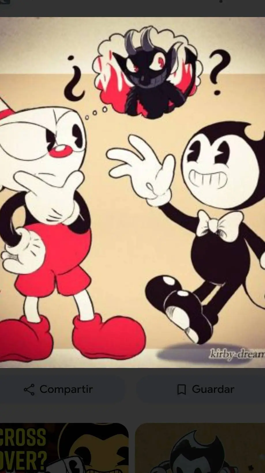 ai character: cuphead x bendy background