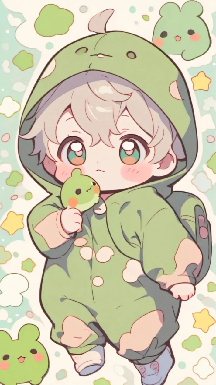 ai character: Frog babies🐸 background