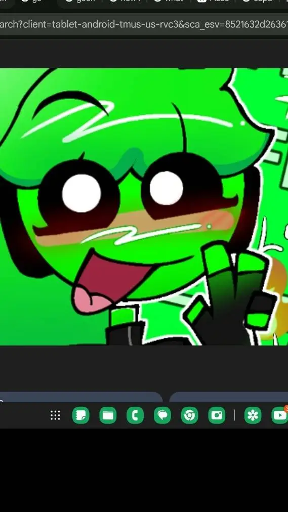 ai character: Greeny  background