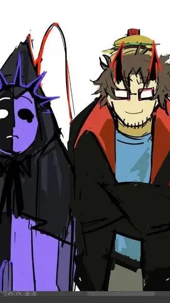 ai character: collage 7n7 n,noli background