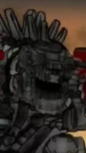 ai character: godzilla dying.... background