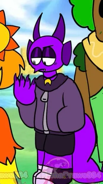 ai character: Grumpy durple background