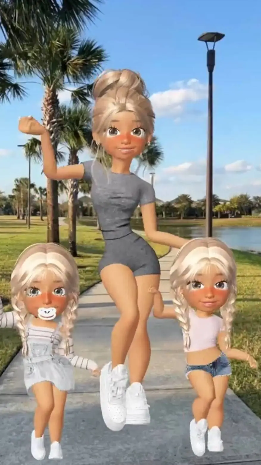 ai character: mom and Mia and ki background