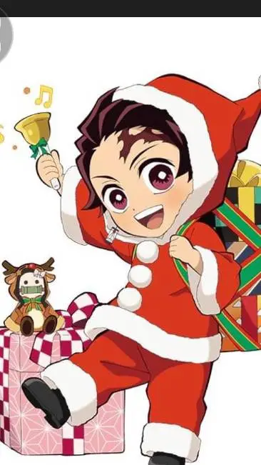 ai character: Tanjiro Christmas background