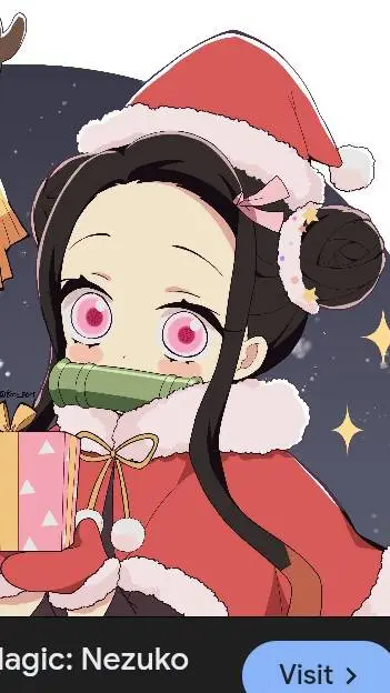 ai character: nezuko Christmas background