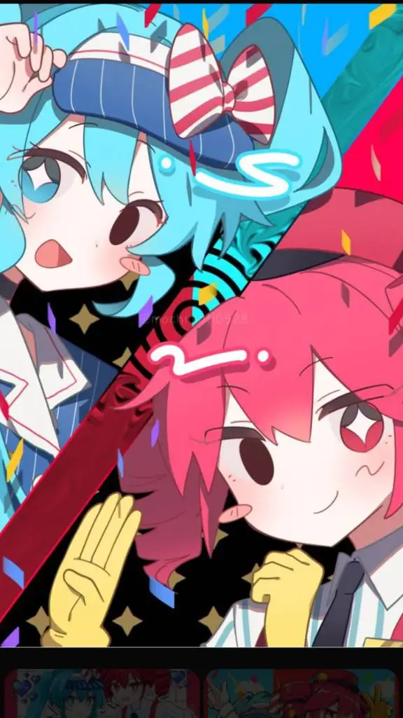ai character: Miku y teto background