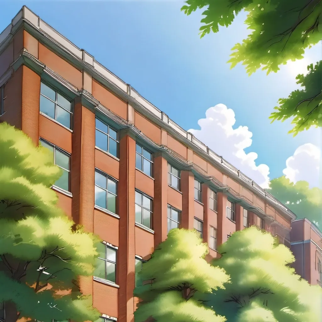 chat with ai character: Huge school