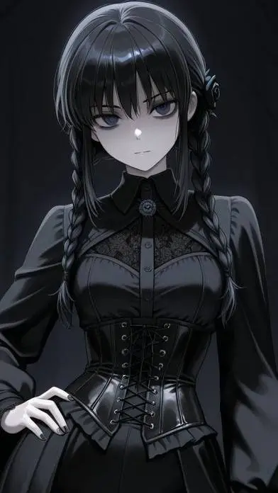 ai character: wandinha addams background