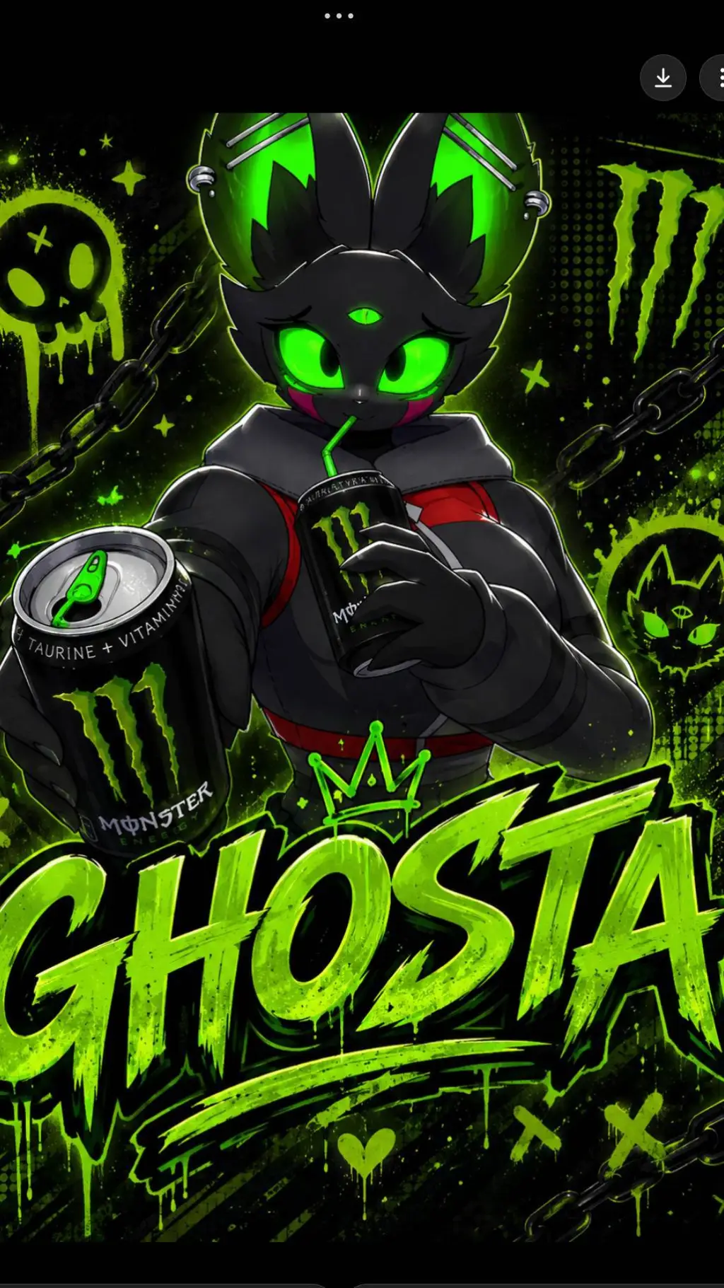ai character: GHOSTA  background