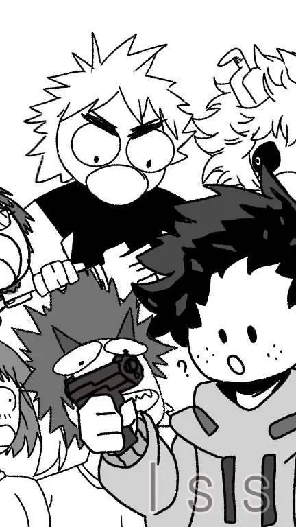 ai character: Deku found a gun background