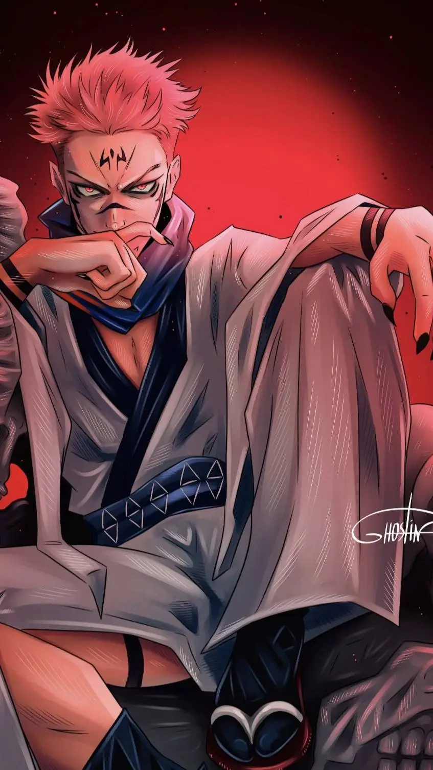 ai character: Sukuna and Mahito  background