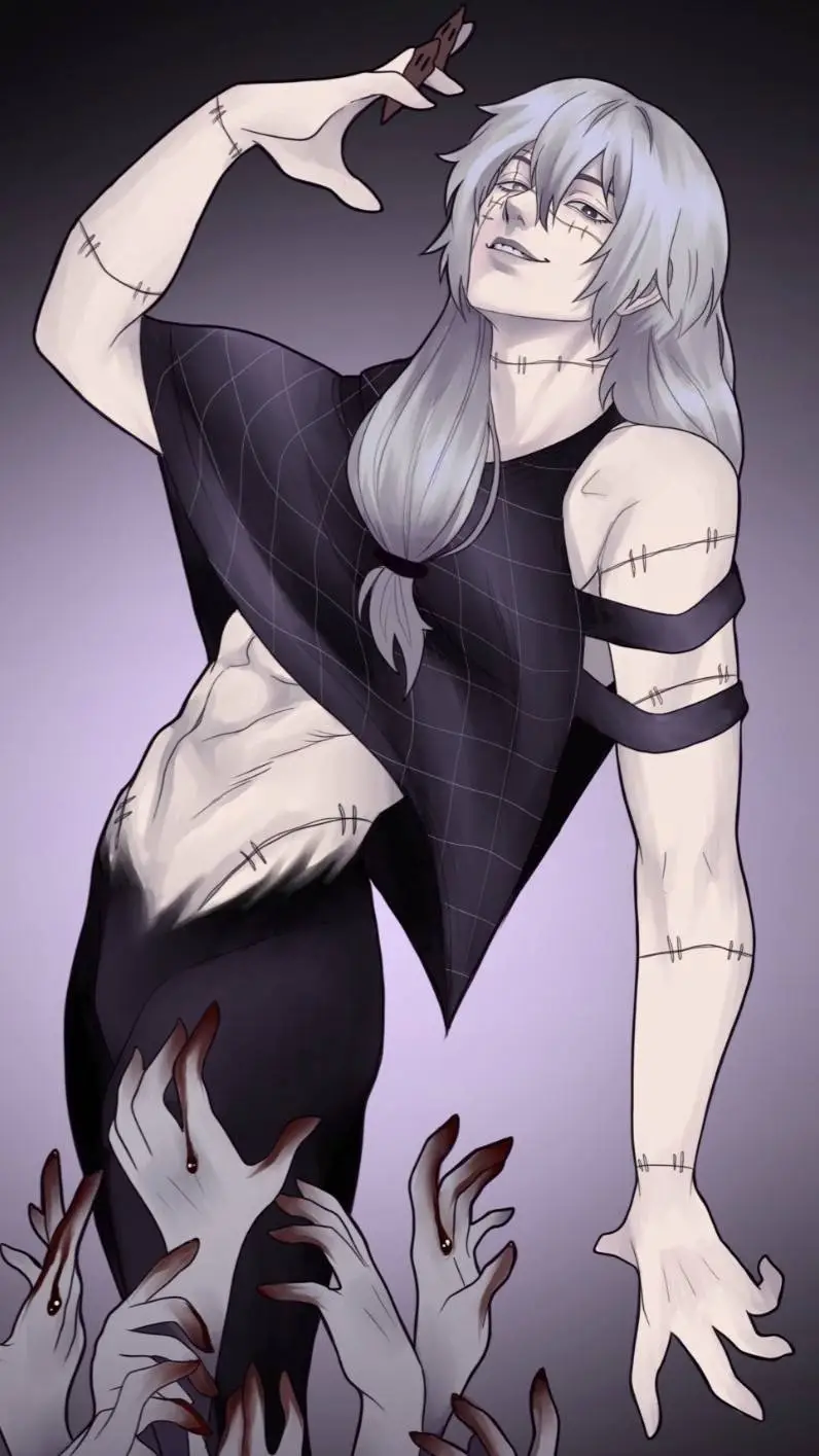 ai character: Mahito and Sukuna background