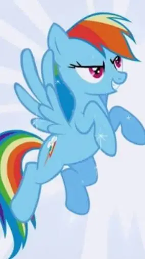 ai character: rainbowdash  background