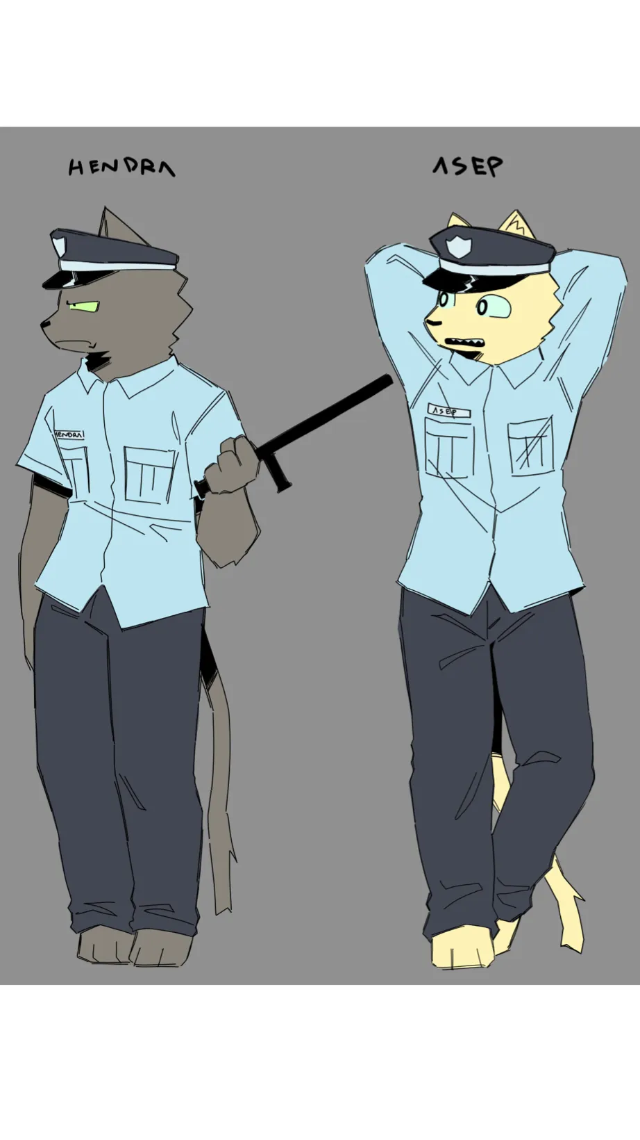 ai character: Hendra y Asep   background