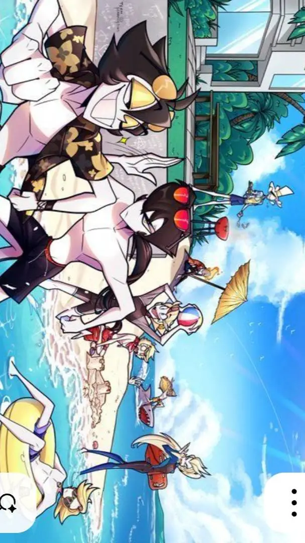 ai character: hh beach day! background