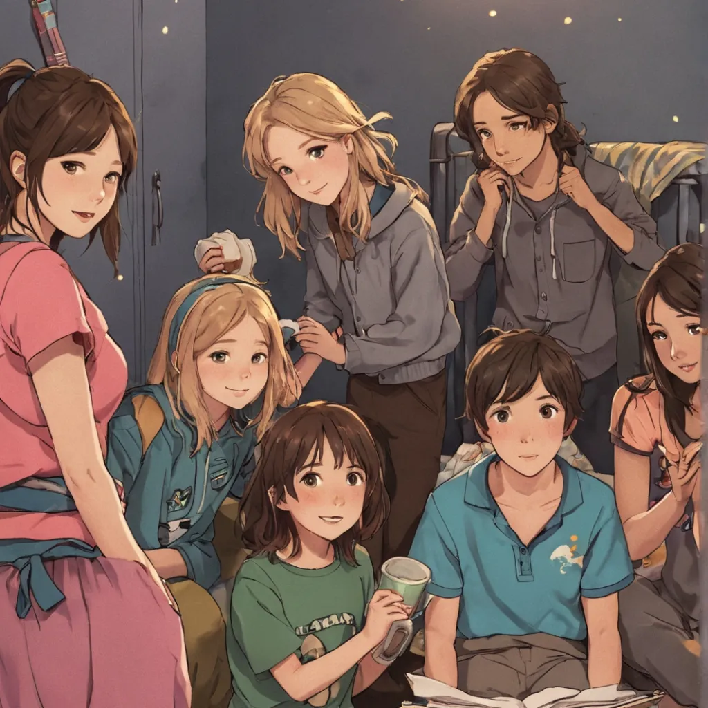 chat with ai character: girl sleepover 
