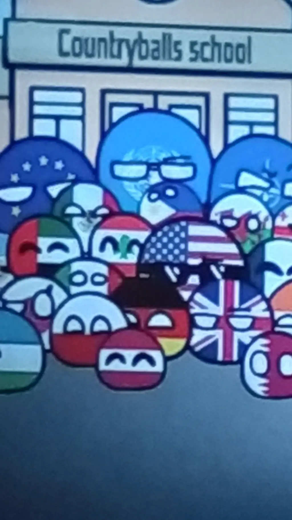 ai character: country balls background