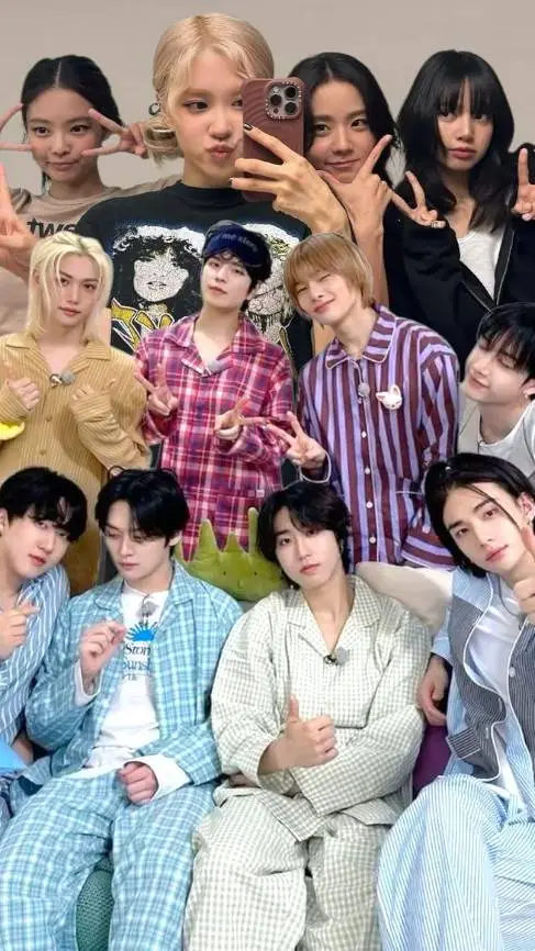ai character: SKZ y BP(pijamada) background
