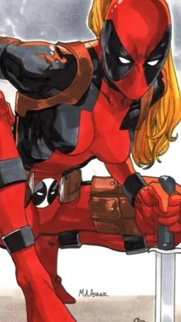 ai character: lady deadpool  background