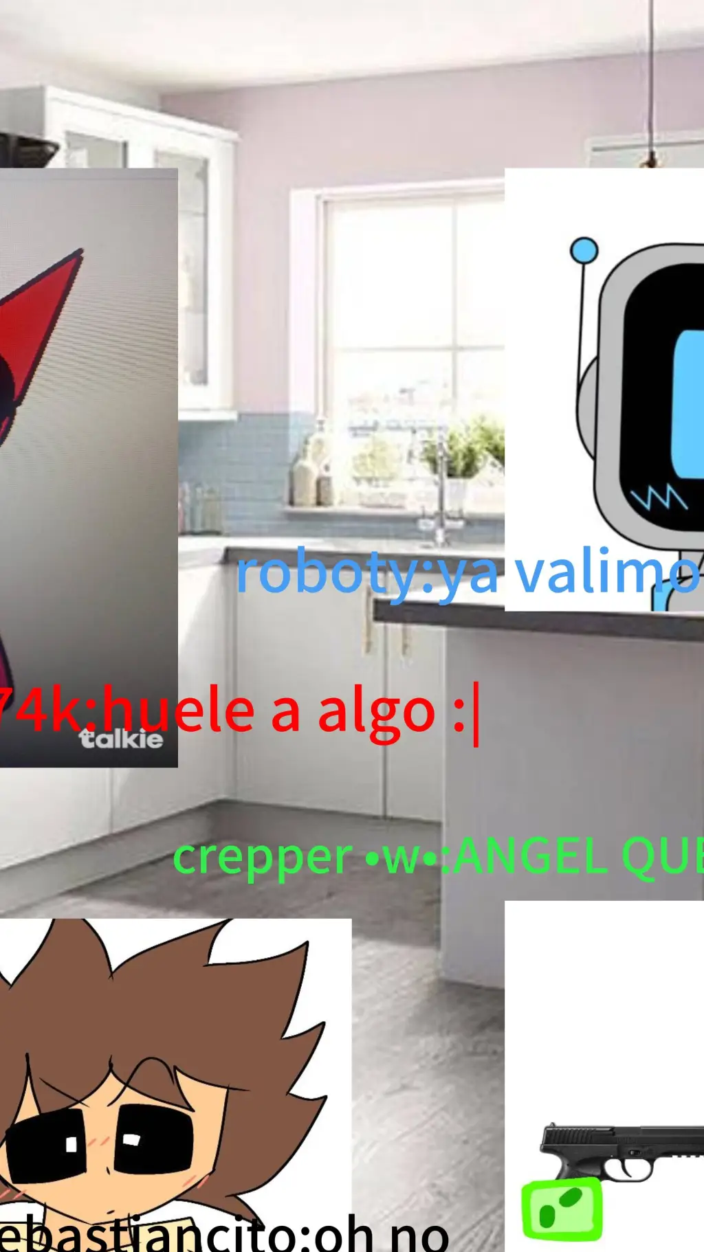 ai character: papus en la cocina background