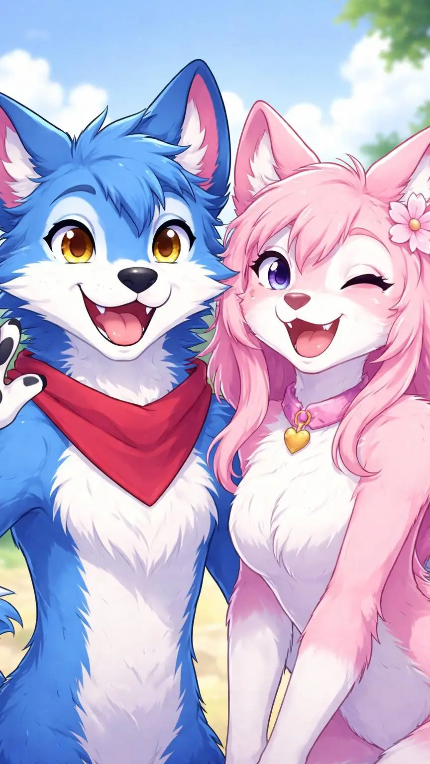 ai character: Max e Anne lobo  background