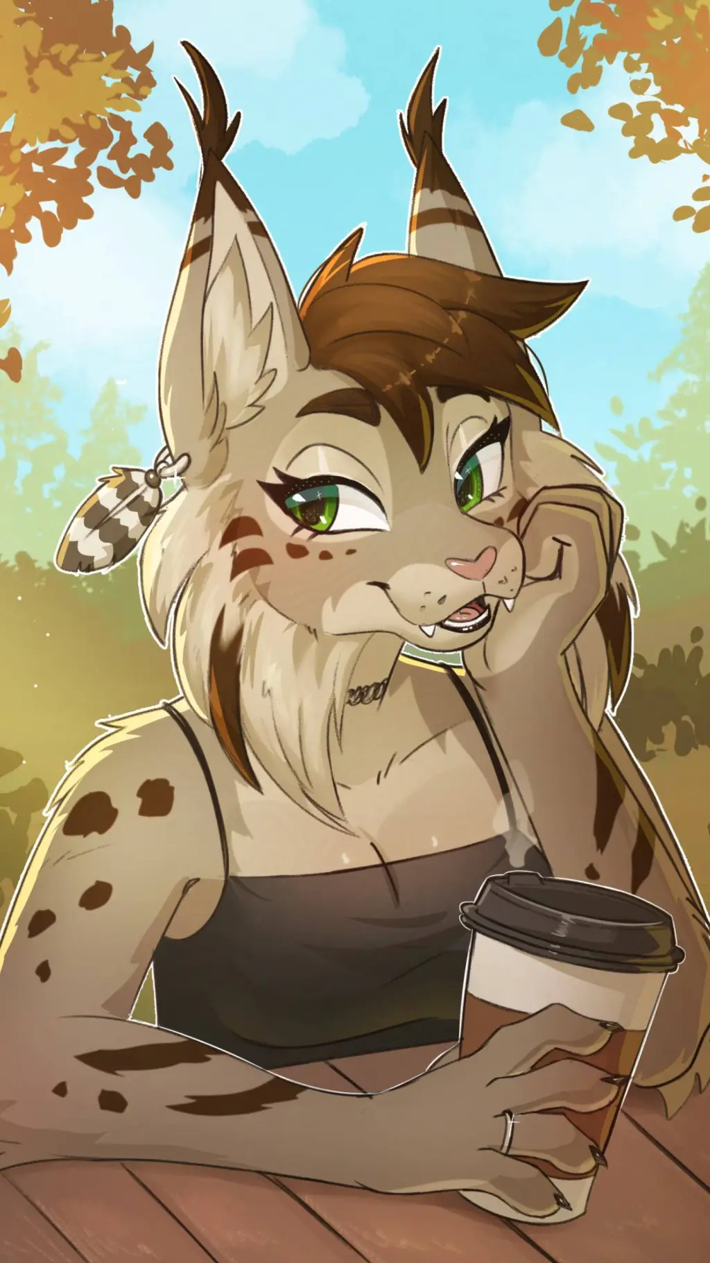 ai character: lince furry  background