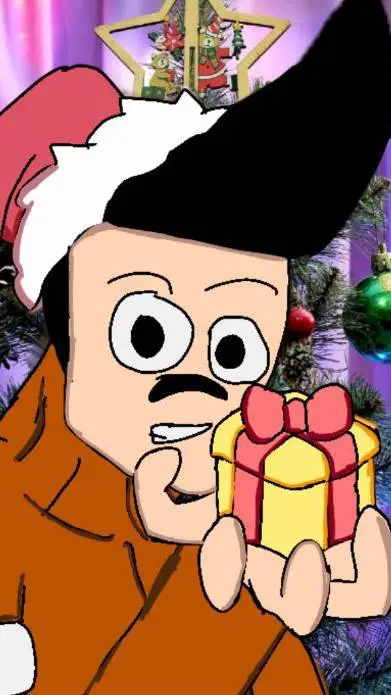ai character:  Christmas c leo background