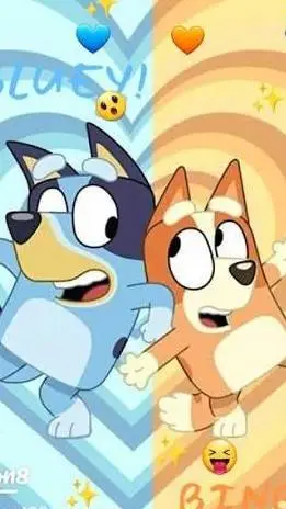 ai character: Bluey and bingo background