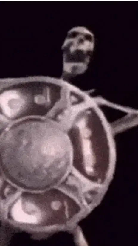 ai character: skeleton meme background