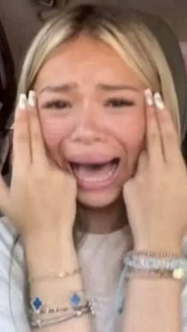 ai character: crying lady meme background