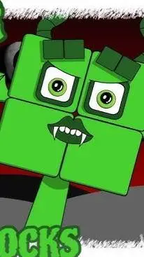 ai character: number block 4 background