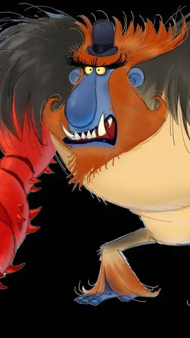 ai character: projecting monkey  background