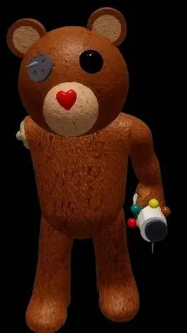 ai character: teddy heart  background