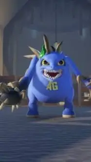 ai character: monster Rainbow da background