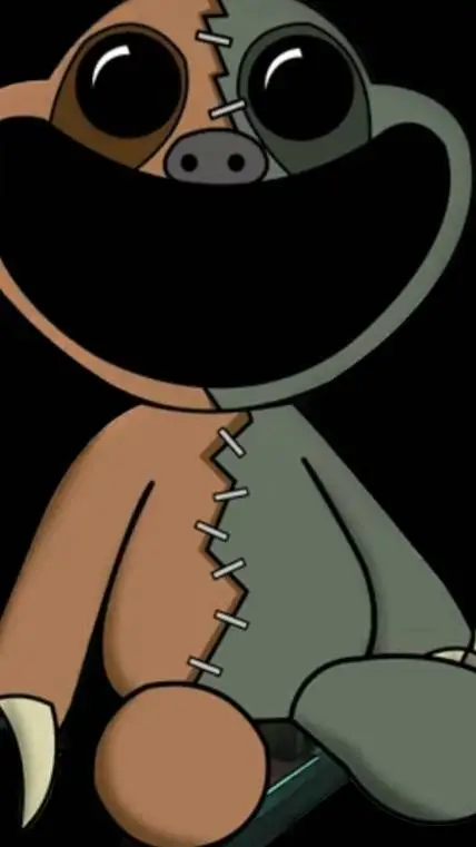 ai character: stitched sloth  background