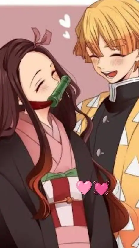 ai character: nezuko and zenitsu background