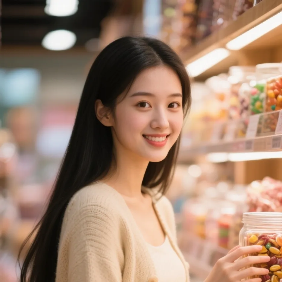 chat with ai character: 可爱零食店的顾客