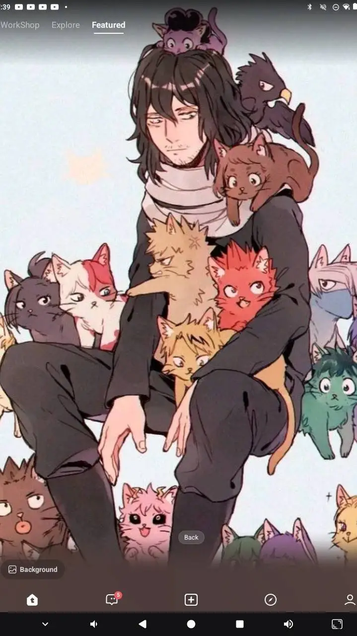 ai character: MHA cats💖🌈🌹🌈💖🧋🔪🥞❌🌽 background