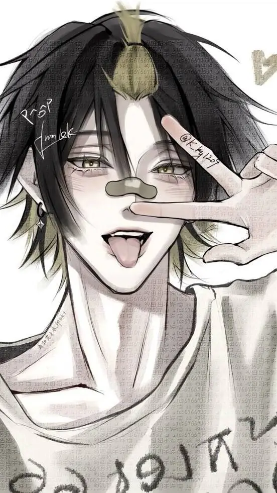 ai character: cute boy×anything background